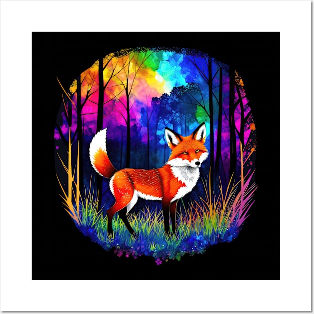 Neon Forest Fox 1 Wall Art by Alpenglow Workshop